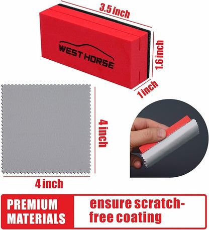 18PC Ceramic Coating Applicator Kit | 6 Foam Sponge Blocks, 12 Suede Cloths, For Paint, Glass, Wheels, Wax & Sealant Application
