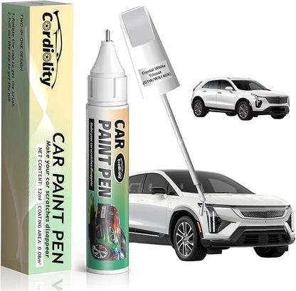 Crystal White Tricoat(G1W/WA140X) Touch Up Paint Pen for Cadillac,Car Paint Scratch Repair Pen Quick and Easy Fix Auto Paint Scratch