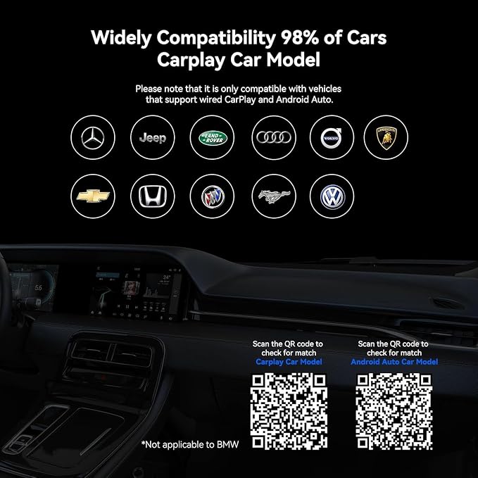 Wireless CarPlay Adapter, Carplay Ai Box Wireless Carplay & Android Auto, WiFi Bluetooth and HDMI Output, Only for Cars with Wired CarPlay &Wired Android Auto