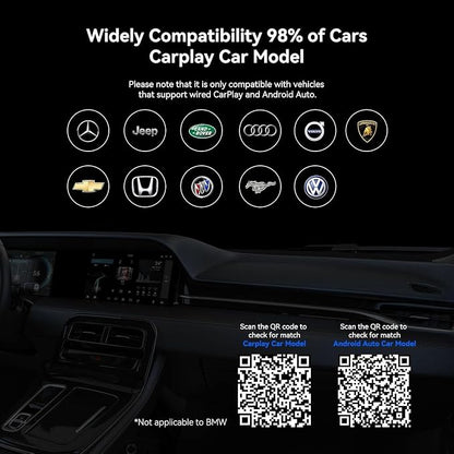Wireless CarPlay Adapter, Carplay Ai Box Wireless Carplay & Android Auto, WiFi Bluetooth and HDMI Output, Only for Cars with Wired CarPlay &Wired Android Auto