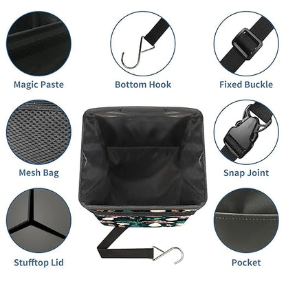 Car Trash Can – Multi-Purpose, Lightweight and Portable with Durable Water-Resistant Coating, No Installation Required, Practical and Ample Capacity, Variety of Colors.Mushroom
