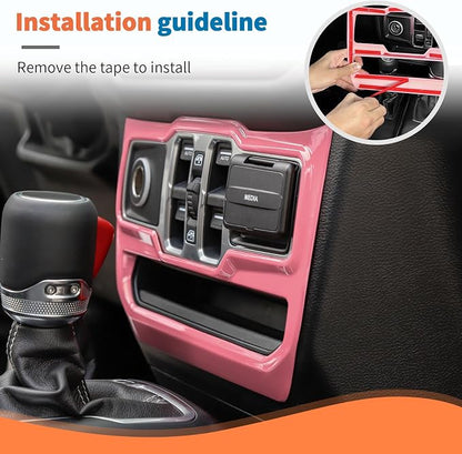 JeCar 11pcs Pink Interior Trim Kit for 2024 2025+ Jeep Wrangler JL JLU & Gladiator JT