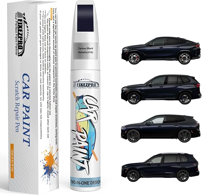 416 Carbon Black Metallic Touch Up Paint for BMW, Color Exact Match Car Paint Scratch Repair Remover Pen Kit Quick & Easy Fix Vehicle Chips and Automotive Nicks Scuff