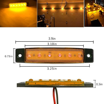 10 Pcs Amber LED Rock Strip Lights,Wheel Well Underglow Lighting Kits,Car Rock Lights Exterior Side Marker Lights for Wrangler Truck Golf Cart RV RV SUV Offroad
