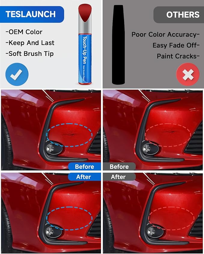 3R3 Barcelona Red Pearl Touch Up Paint Compatible with Toyota Exact Match Touch Up Paint Car Scratch Repair