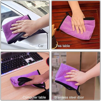 Microfiber Cleaning Cloth for Cars - 8 Pack (15.8"x11.8") Microfiber Towels 500 GSM for Cars Ultra Absorbent & Soft | Multi-Color Lint Free Rags for Car Motor Cleaning Detailing Polishing Drying