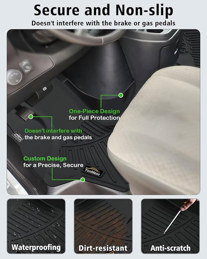Floor Mats Custom for Chevy Express & GMC Savana 2015-2023 All Weather TPE Rubber Protection 1st Row Anti-Slip Automotive Floor Liners for Chevrolet Express 1500/2500/3500 Van Accessories- 1 PCS