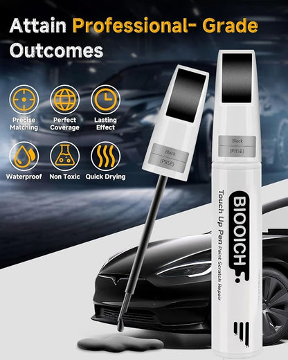 Touch Up Paint Pen Exact Color Match Car Chip and Scratch Repair (for Tesla, Solid Black(PBSB))