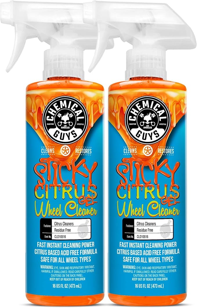 Chemical Guys CLD1051602 Sticky Gel Citrus Wheel Cleaner Gel, (Safe For All Wheel Types) Works on Cars, Trucks, SUVs, Motorcycles, RVs & More, 16 fl oz (2 Pack)