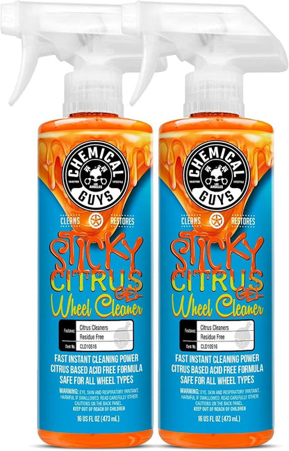 Chemical Guys CLD1051602 Sticky Gel Citrus Wheel Cleaner Gel, (Safe For All Wheel Types) Works on Cars, Trucks, SUVs, Motorcycles, RVs & More, 16 fl oz (2 Pack)