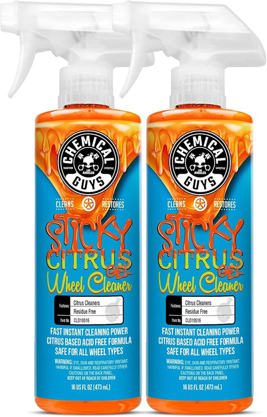 Chemical Guys CLD1051602 Sticky Gel Citrus Wheel Cleaner Gel, (Safe For All Wheel Types) Works on Cars, Trucks, SUVs, Motorcycles, RVs & More, 16 fl oz (2 Pack)