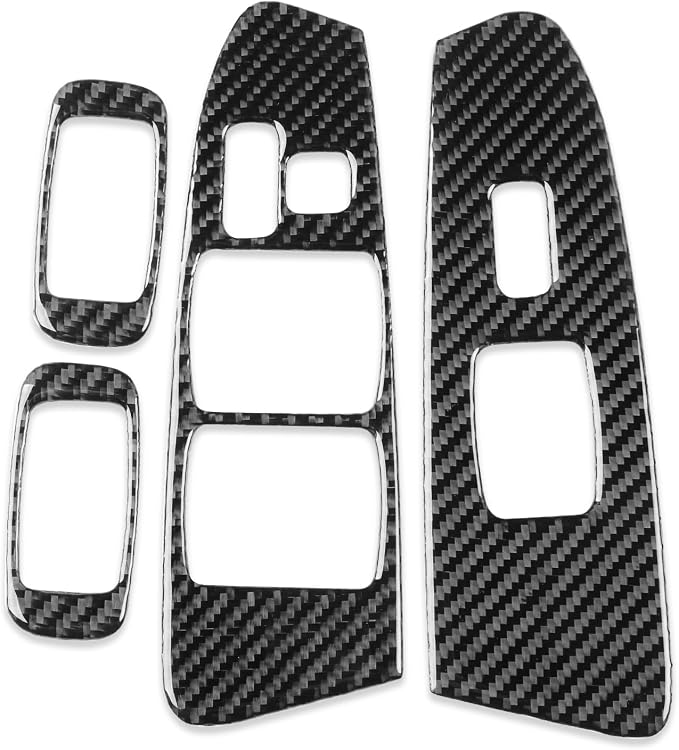 NVCNX Real Premium Carbon Fiber for Toyota 2nd Gen Tacoma Accessories 2005-2011 2006 2007 2008 2009 2010 Car Door Window Switch Cover Interior Trim Thick Overlay Sticker Decal 4PCs - for 4-Door