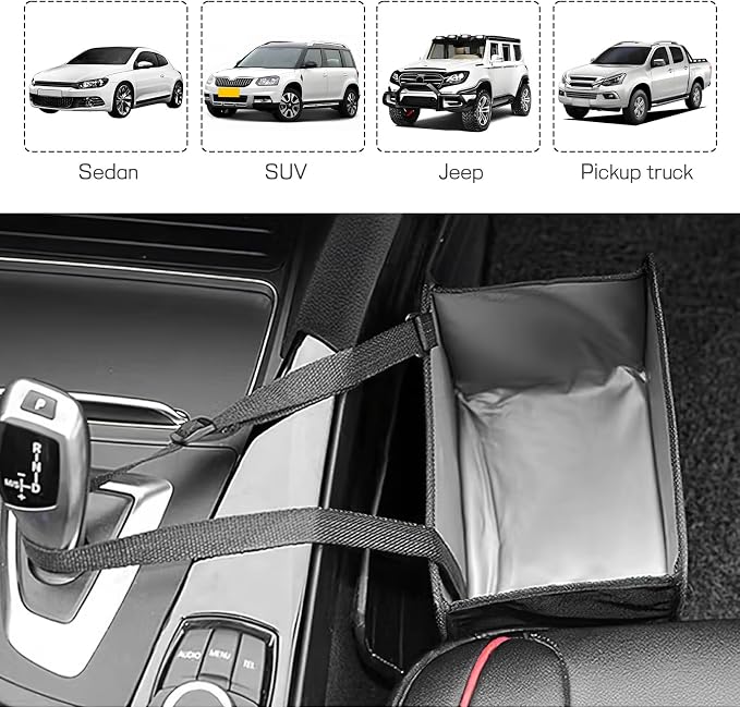 Foldable Car Trash Can, Waterproof Leakproof Hanging Auto Garbage Can, Multifunctional Large Capacity Vehicle Garbage Bag Storage Bag Organizer, Interior Car Accessories (Small)