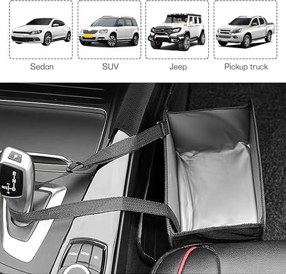 Foldable Car Trash Can, Waterproof Leakproof Hanging Auto Garbage Can, Multifunctional Large Capacity Vehicle Garbage Bag Storage Bag Organizer, Interior Car Accessories (Small)