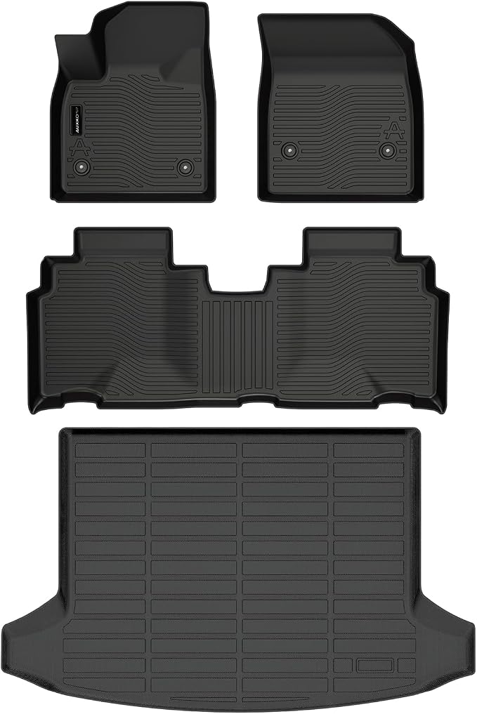 Auxko All Weather Floor Mats Cargo Mat Fit for 2024 2025 2026 Chevrolet Blazer EV & Honda Prologue TPE Liners Accessories All Season Guard Odorless Anti-Slip Black