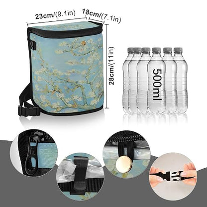 senya Car Trash Can Car Garbage Can Car Waste Basket,Almond Blossom Leak-Proof Car Trash Bin, Car Trash Hanging Car Accessories Interior Car Organizer Bag