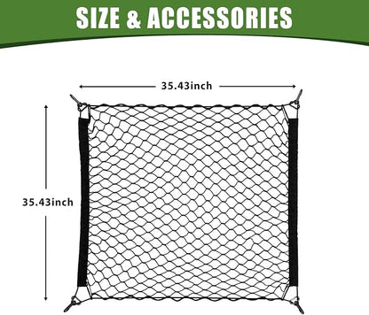 Trunk Cargo Net for 2010-2024 Toyota 4Runner 2 Row Model Only, Trunk Organizer Luggage Net Anti-Slip Rear Mesh Cargo Netting for 4 Runner SUV Accessories(Floor Style)