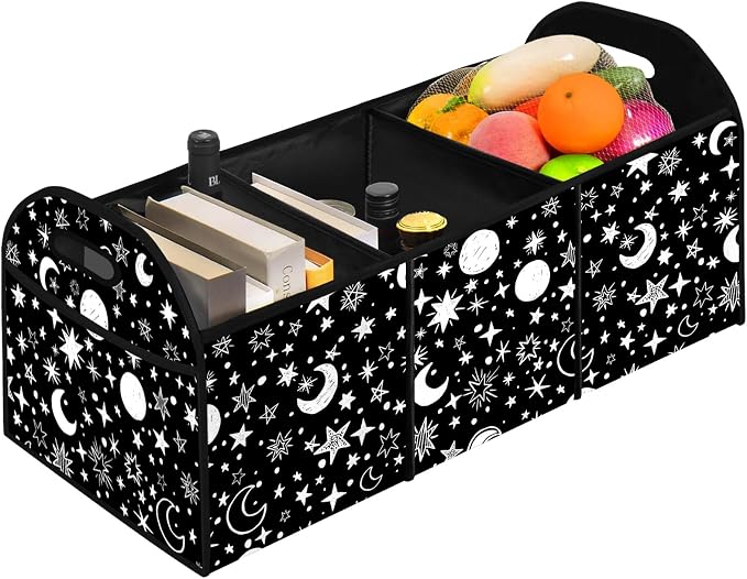Moon Star 50L Waterproof Polyester Trunk Organizer Car Storage MultiCompartment Large Capacity Poket