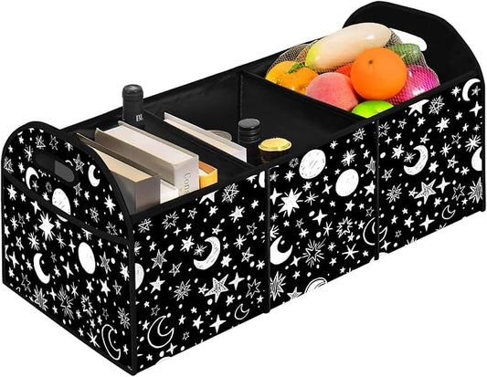 Moon Star 50L Waterproof Polyester Trunk Organizer Car Storage MultiCompartment Large Capacity Poket