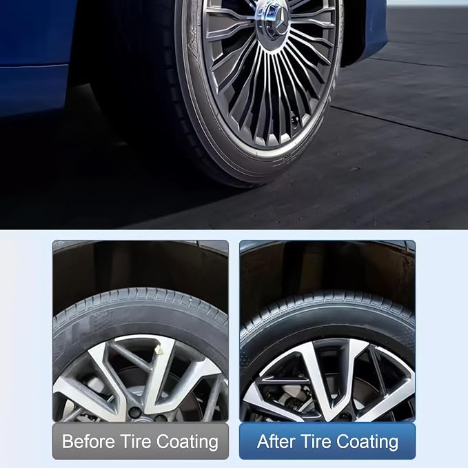 Wheel Cleaner - Tire Shine Spray, Protective Gloss Coating for Tyres, Quick Dry Formula, Premium Maintenance Product, Auto Care for Fleet Managers Vehicle Presentation Seasonal Use