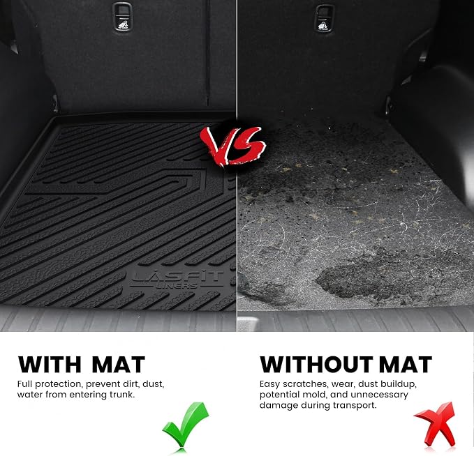 LASFIT Floor Mats & Trunk Mat for Honda CR-V 2017-2022 EX-L/EX/Touring/LX/Special Edition, All Weather Protection TPE Floor Liners 1st & 2nd Row & Cargo Mat in Lower Position (NOT for Hybrid)