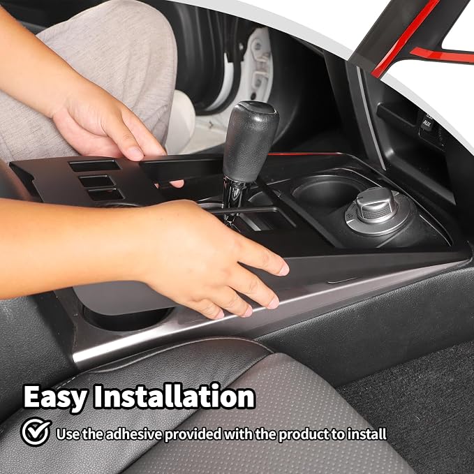 JWWY Interior Trim Kit Auto Interior Dress-Up Kit Decor Set Center Console Gear Shift Dashboard Panel Cover Trim for 2020-2023 Toyota 4runner Interior Accessories, ABS Matte Black 28pcs