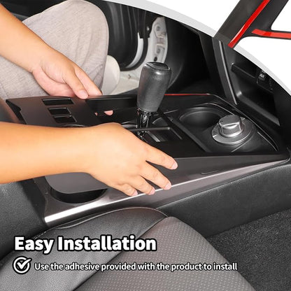 JWWY Interior Trim Kit Auto Interior Dress-Up Kit Decor Set Center Console Gear Shift Dashboard Panel Cover Trim for 2020-2023 Toyota 4runner Interior Accessories, ABS Matte Black 28pcs