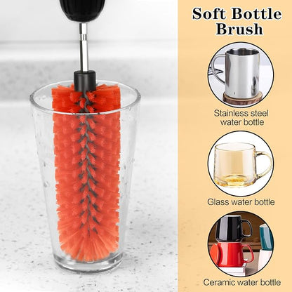 Drill Brush for Car Wheel and Bottle, Highly Dense and Durable Car Cleaning Brush for Wheels, Rims, Engines, Exhaust, Bottle