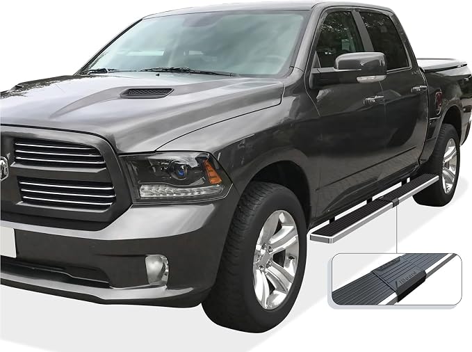APS Wheel to Wheel Running Boards 5in Compatible with Ram 1500 2009-2018 Crew Cab 5.5ft Short Bed & Ram 2500 3500 2010-2026 304 Stainless Steel (Nerf Bars Side Steps Side Bars)