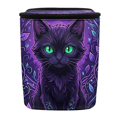 Talayituse Purple Cat Forest Leaf Print Car Trash Can Portable Auto Garbage Bin Multifunctional Vehicle Interior Accessories with Adjustable Straps Universal Fit Truck SUV Sedan