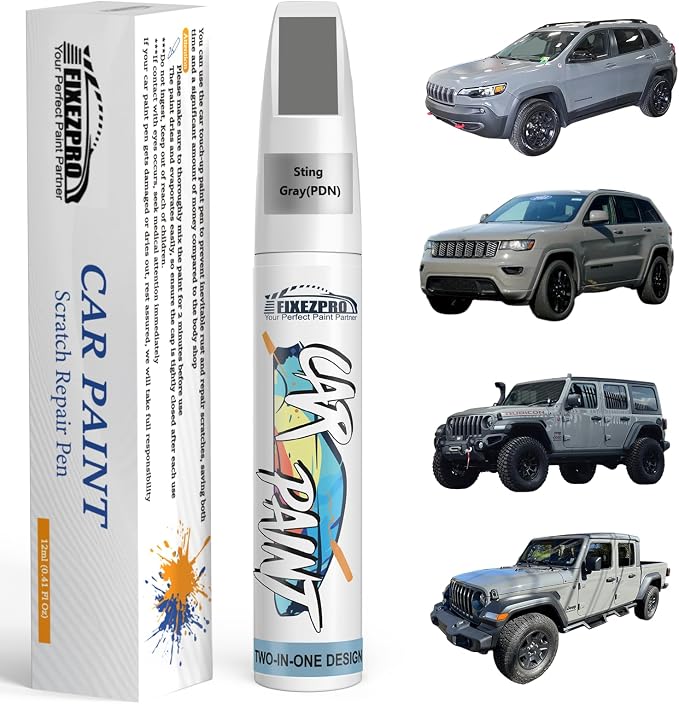 Sting Gray(PDN) Touch Up Paint for Jeep, Car Paint Scratch Repair Remover Pen Color Exact Match, Quick and Easy Fix Automotive Chips and Nicks Scuff