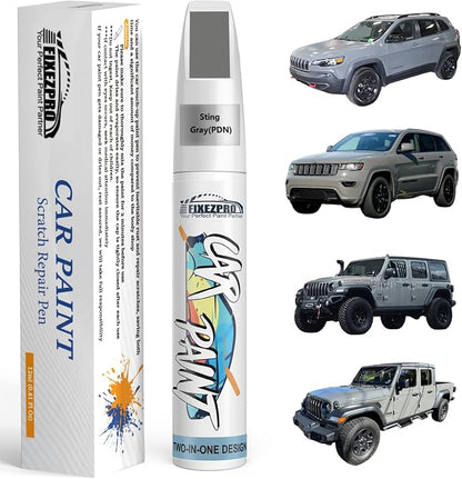 Sting Gray(PDN) Touch Up Paint for Jeep, Car Paint Scratch Repair Remover Pen Color Exact Match, Quick and Easy Fix Automotive Chips and Nicks Scuff