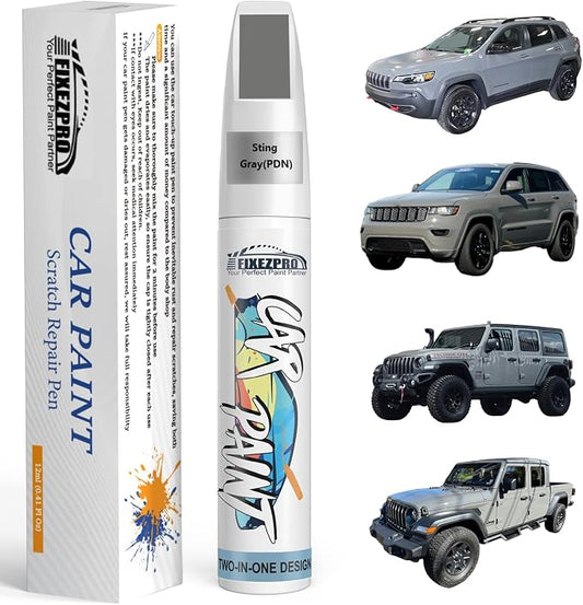 Sting Gray(PDN) Touch Up Paint for Jeep, Car Paint Scratch Repair Remover Pen Color Exact Match, Quick and Easy Fix Automotive Chips and Nicks Scuff