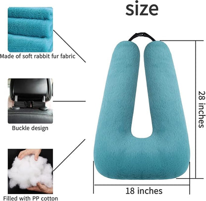 FHSGGP Travel Pillow Car Pillow Kid Car Sleeping The Sleeping Aid for Adults and Kids on Road Trips Kids Travel Pillow Emerald Green