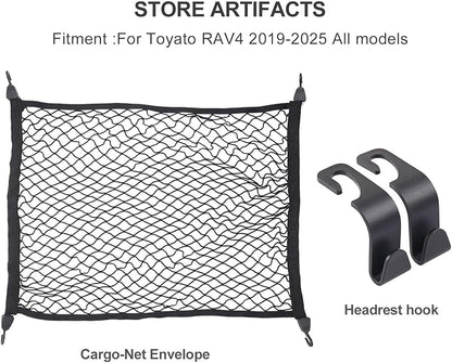 Fit for 2019-2025 Toyota RAV4 RAV 4 Hybrid Floor Style Trunk Cargo Net, Trunk Organizers and Storage Luggage Nets for Crossover for RAV-4 2020 2021 2022 2023 2024 Accessories
