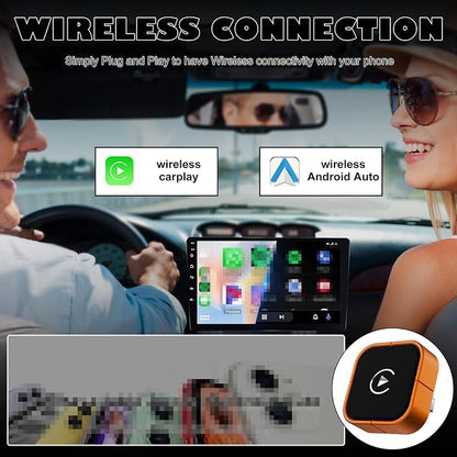 Keenso Wireless Car Play Adapter, Converts Wired Car Play Android Auto to Wireless with Auto Switch Function for iOS 10 Android 11 Systems