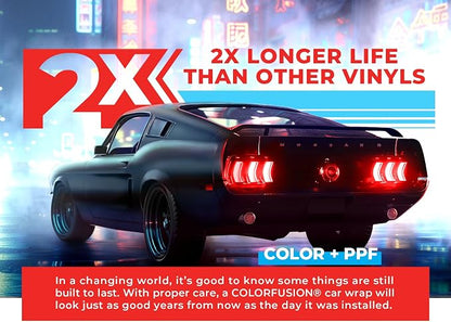 ColorFusion PPF by VViViD, Matte Stealth Midnight Black Dry Apply PPF Vinyl Car Wrap Roll 6ft x 5ft