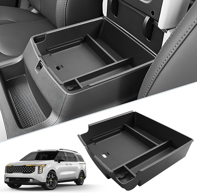 SKTU for 2025 2026 Kia Carnival Center Console Organizer for 2025 2026 Kia Carnival (LX/LXS/EX/SX/SX Prestige) Console Tray Kia Carnival 2025 2026 Accessories Armrest Storage Box with Coins Holder