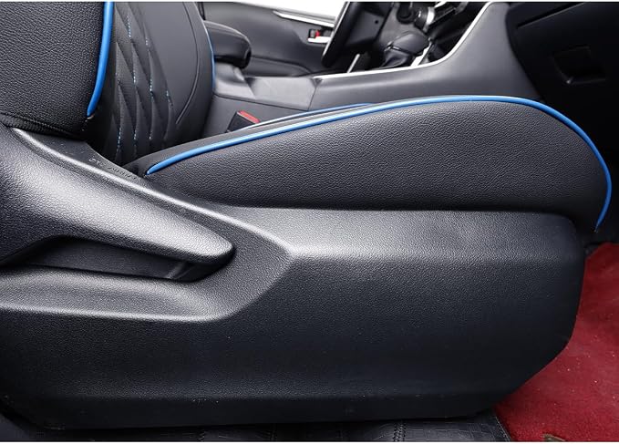 EKR Corolla Seat Cover Custom Fit for Toyota Corolla 2020 2021 2022 XLE,Leather Car Seat Cover Full Set-Faux Leather(Black with Blue Trim)