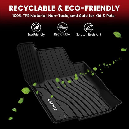 LASFIT Floor Mats for Mercedes Benz C Class 2021 2020 2015-2019 C300 / C400 / C350e / C43 AMG / C63 AMG / C63 AMG S (Fit Sedan Only), All Weather TPE Floor Liners for C Class 1st & 2nd Row Mats