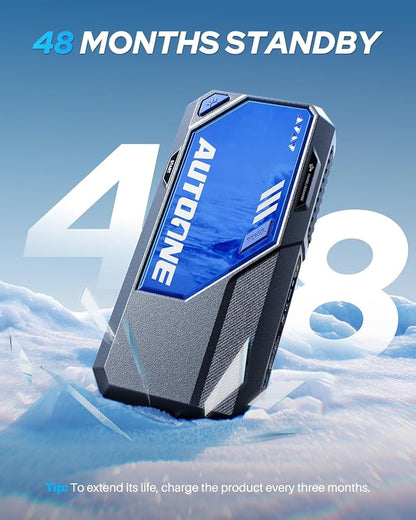 AUTOONE 10000A Car Jump Starter 24000mAh Car Battery Jumper Starter Portable 12V (All Gas/All Diesel) 168W DC Jump Box for Car Battery with Built-in Booster, Type-C Fast Charge Jump Pack