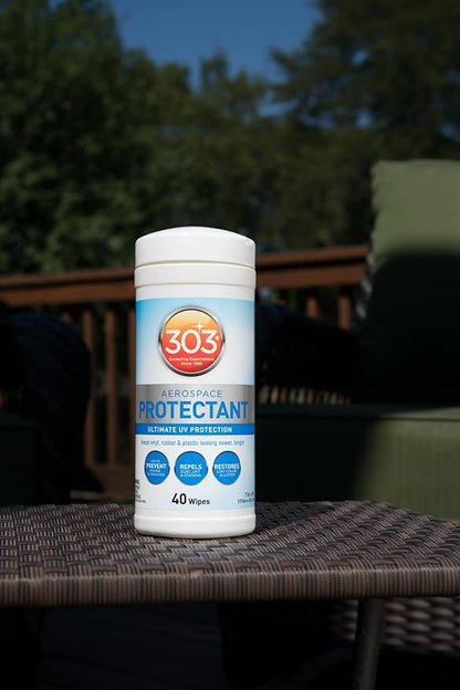 303 Products (30321) Products Aerospace Protectant 40 Count Wipes - Ultimate UV Protection - Keeps vinyl, rubber, and plastic looking newer, longer, 40 Count