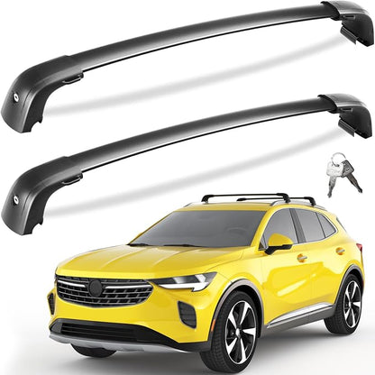 Tuyoung 300lbs Roof Rack Cross Bars Compatible with Buick Envision 2021-2026 (with Flush Side Rails), Lockable Aluminum Roof Rails Crossbars Bars Rooftop Cargo Carrier Luggage Black