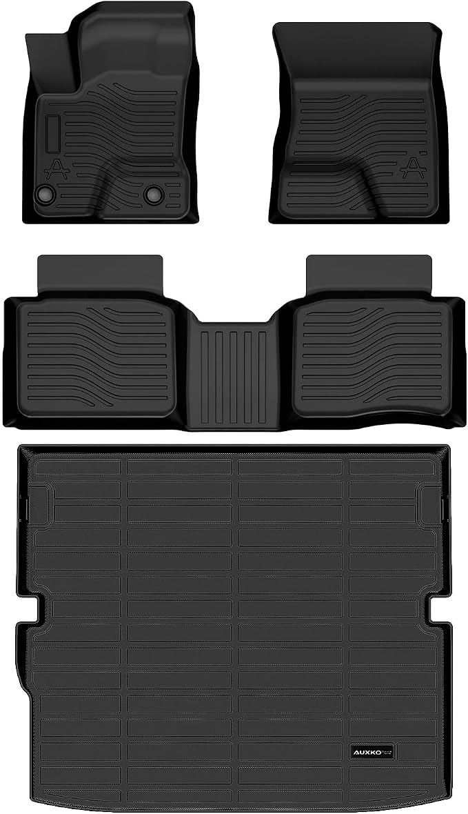 Auxko All Weather Floor Mats Cargo Mat for Mitsubishi Outlander PHEV 2026 2025 2024 2023 TPE Liners Accessories Guard Odorless Anti-Slip Floor Liners & Trunk Liner