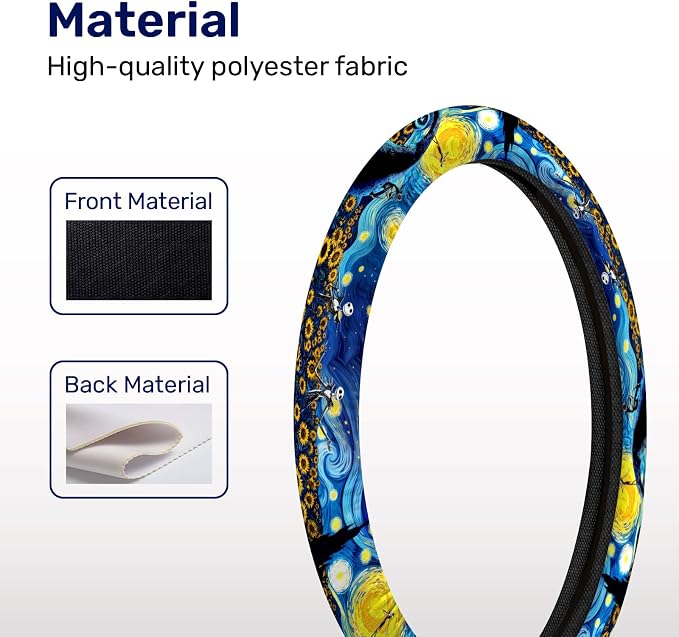 GENANY Horror Movie Character Steering Wheel Cover, Non Slip Polyester Wheel Protector for Car SUV Truck, Universal 15 Inch