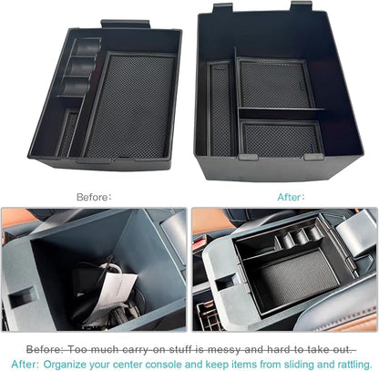 CDEFG for 2022 2023 2024 2025 2026 Ford Maverick Center Console Organizer Tray for 2022-2026 Maverick Armrest Trays Storage Box Coin Holder Maverick Truck Accessories, 2-Pack (Black Trim)