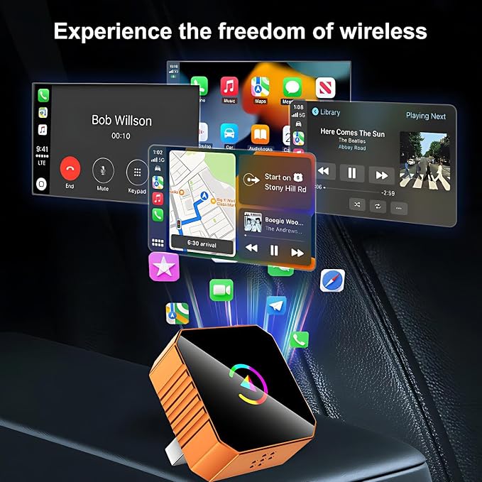 Autolinkr Auto Linkr Auto Linker Pro Wireless CarPlay for iPhone & Android,Screen Mirroring Adapter for Car,Car Screen Mirroring Adapter, Easy Setup, Compatible with iOS 10+,Mini Size,USB/Type C
