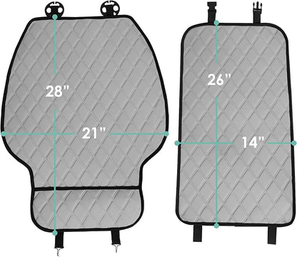 FH Group Car Seat Cushion – Neosupreme Single Front Seat Cover with Front Pockets, Airbag Compatible, Universal Fit Car Seat Cushion for Driver or Passenger Seat, SUV, Truck, Sedan & Van – Gray