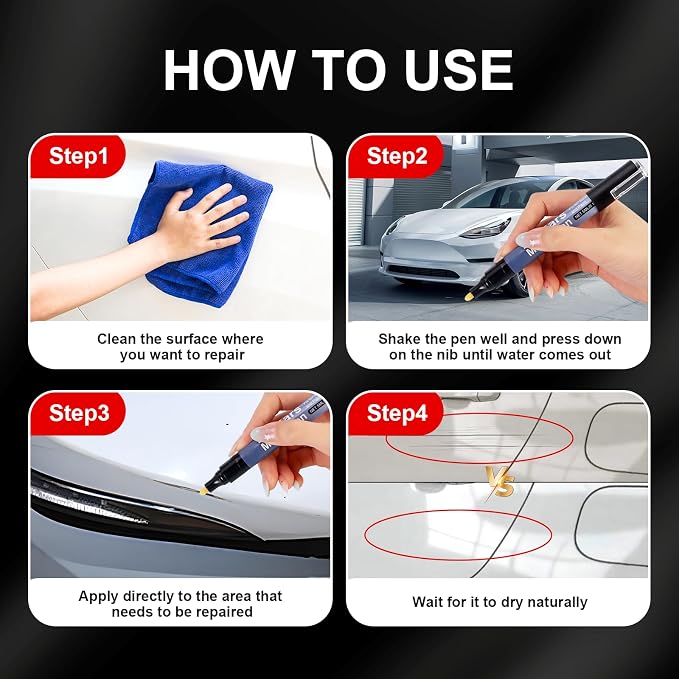 All Cars Magic Pen, 3 PCS Car Scratch Remover for Vehicles, Black Car Paint Scratch Repair, Quick & Easy Paint Repair for All Vehicles, Fix Scratches, Chips & Scuffs Instantly