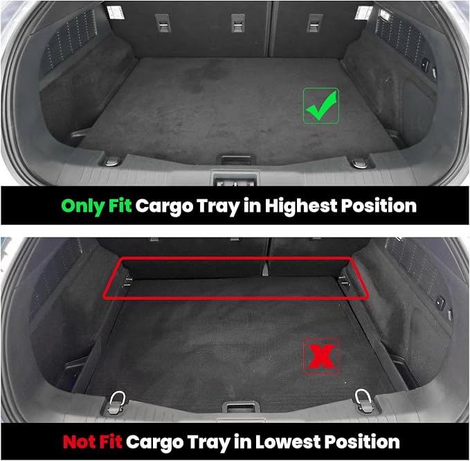 LASFIT Floor Mats and Trunk Mat for Ford Mustang Mach-E 2026 2025 2024 2023 2022 2021 (Cargo Floor in Top Position) All Weather TPE Car Liners, 1st & 2nd Row & Cargo Liner, 4pcs Black